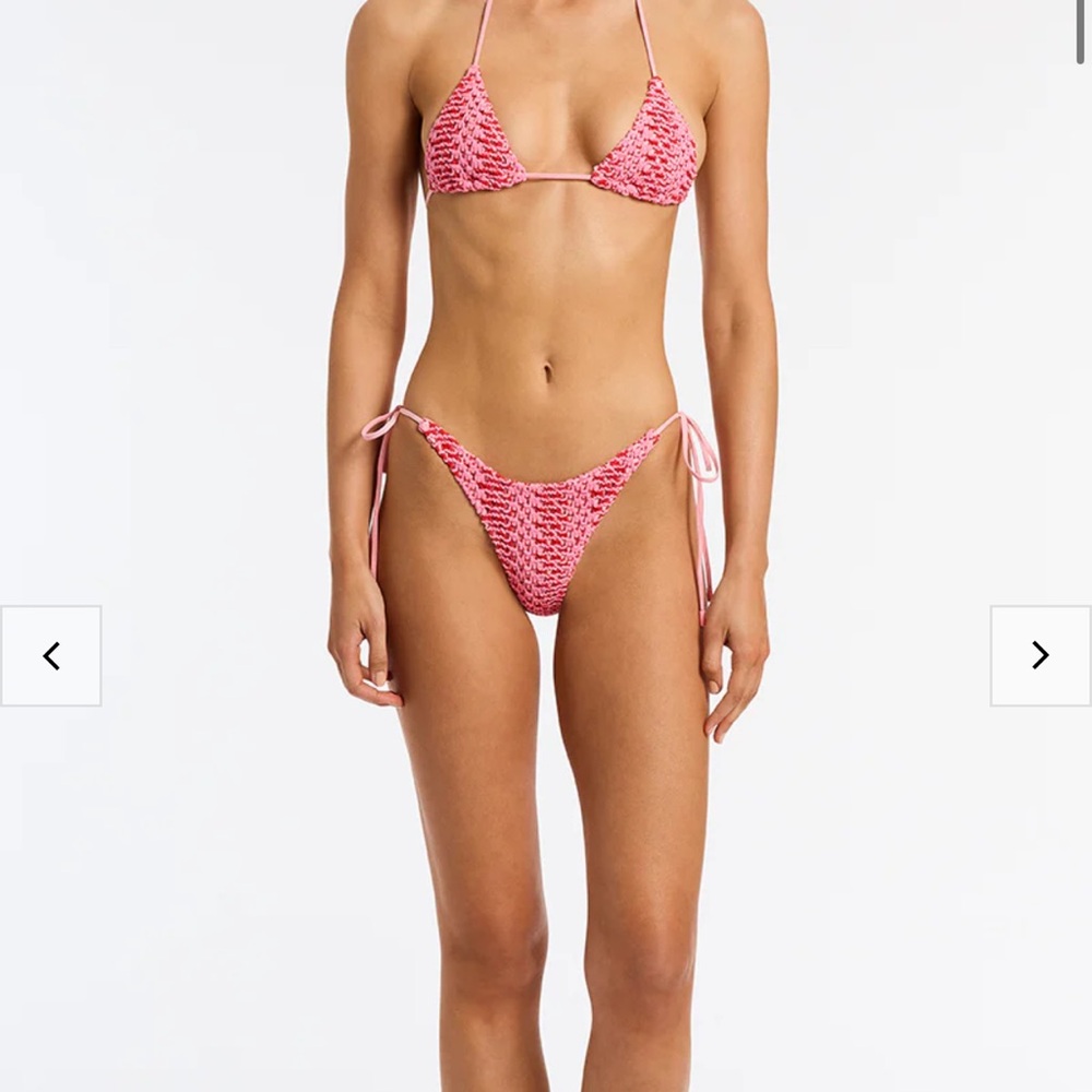 Women’s Triangl Swimwear Vinca - Alina Pink Crochet Bikini - Size Medium